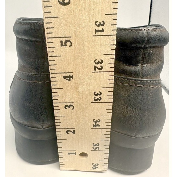 Clarks Women Cloudsteppers Caddlell Rush Brown Ankle Boots 10 Leather Side Zip - Picture 5 of 9